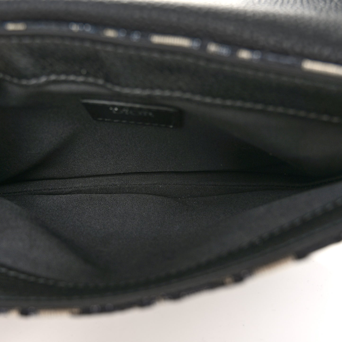 Oblique Saddle Messenger Pouch Beige Black