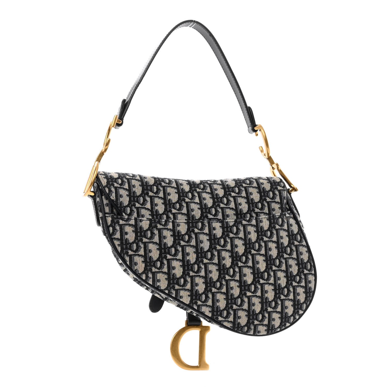Christian Dior Oblique Saddle Bag Blue 3 of 9