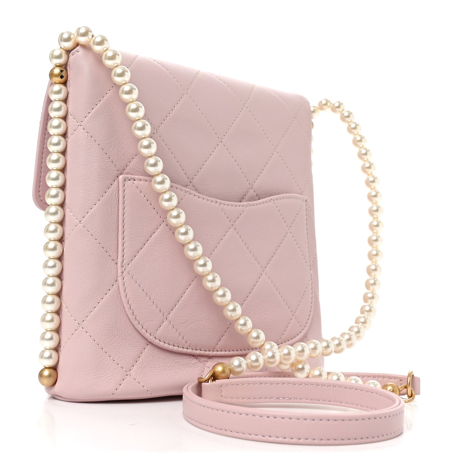 Chanel Calfskin Quilted Pearl Small About Pearls Hobo Bag Light Pink 3 of 10