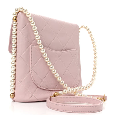 Chanel Calfskin Quilted Pearl Small About Pearls Hobo Bag Light Pink 3 of 10