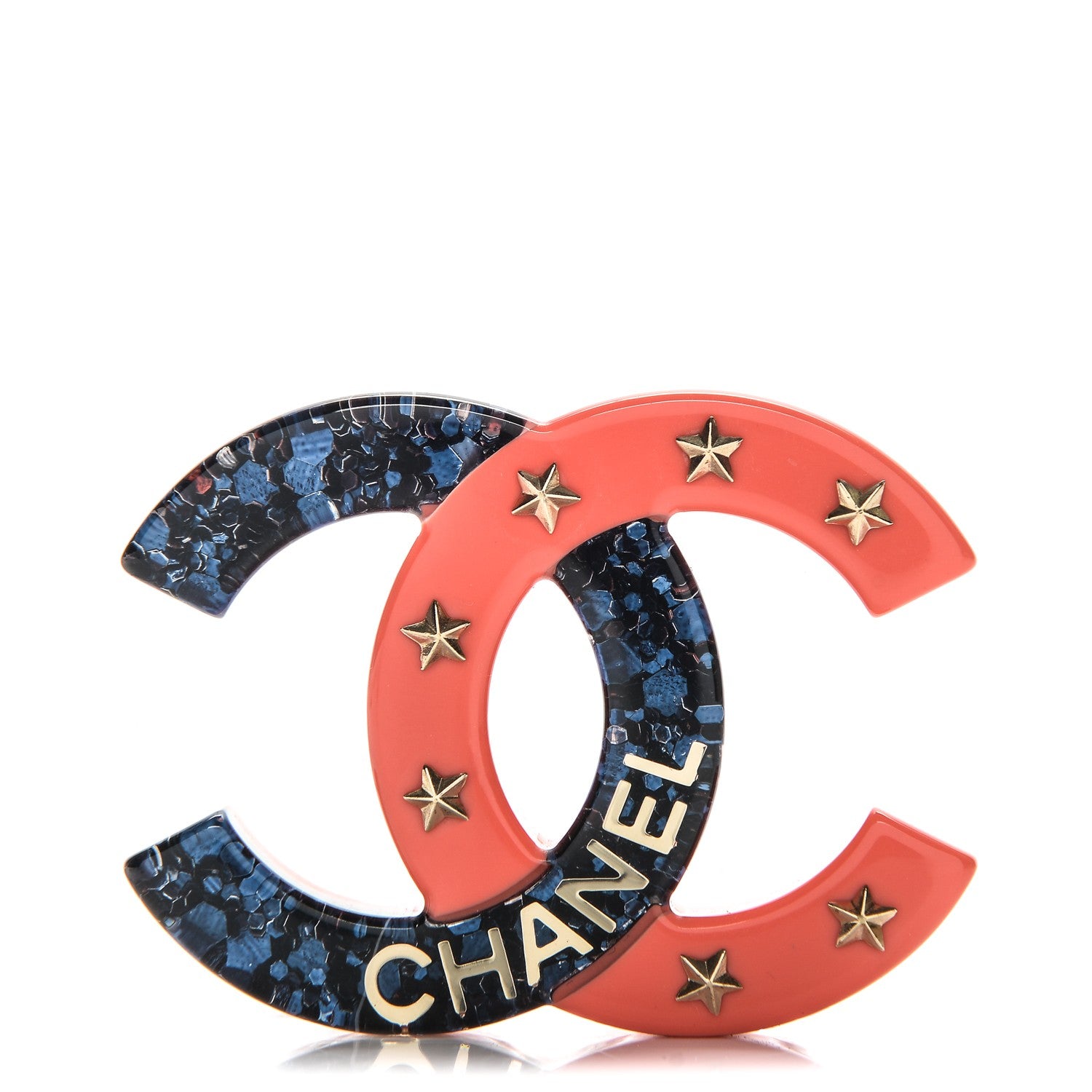 Chanel Resin CC Star Brooch Multicolor 1 of 4