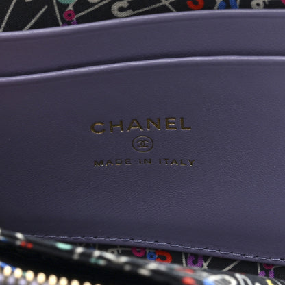 Chanel Caviar Quilted CC Zip Around Card Holder Wallet  Purple 6 of 8