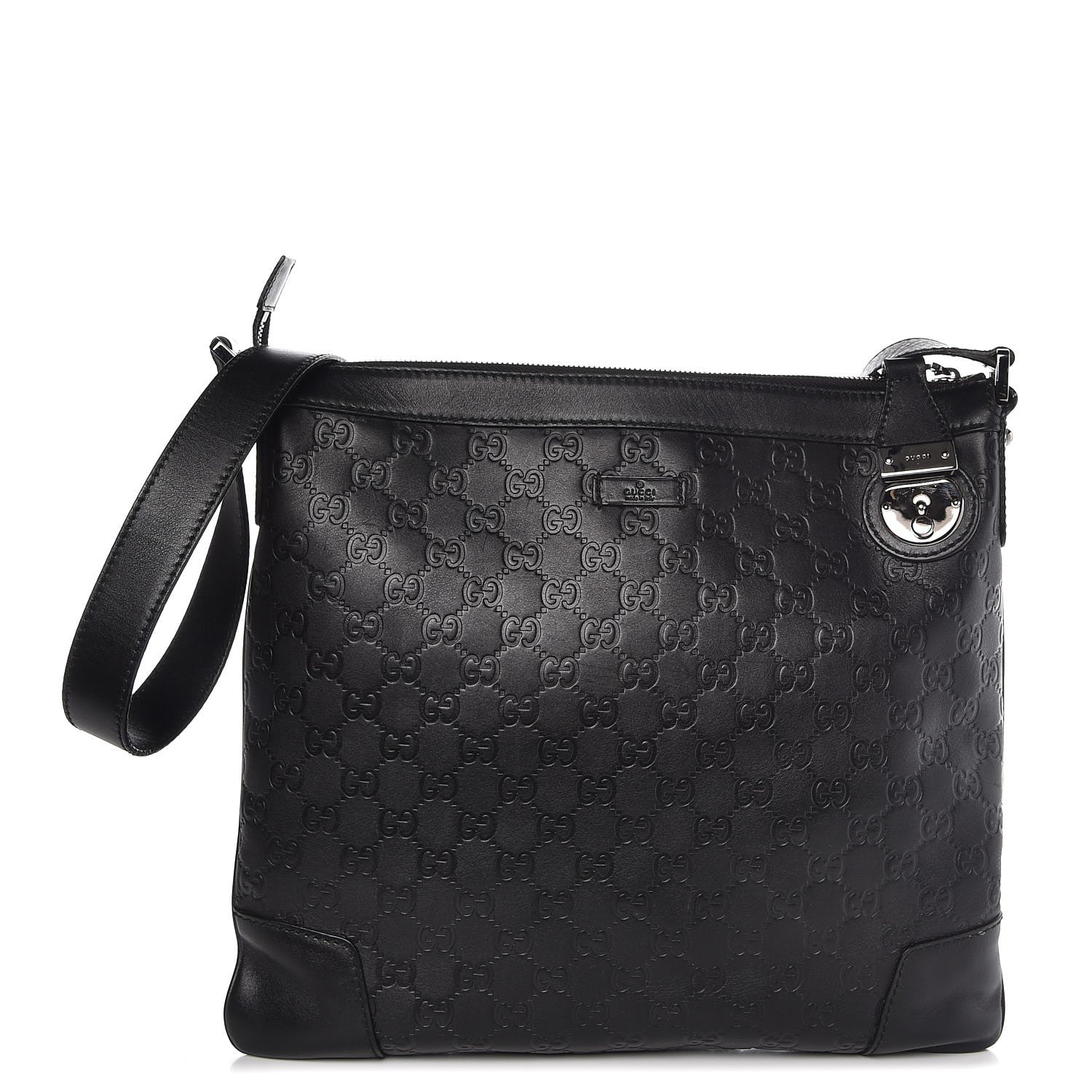 Gucci Guccissima GG Messenger Bag Black 1 of 7