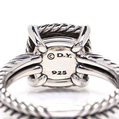 David Yurman Sterling Silver Diamond Black Onyx 9mm Chatelaine Pave Bezel Ring 57 8 4 of 5