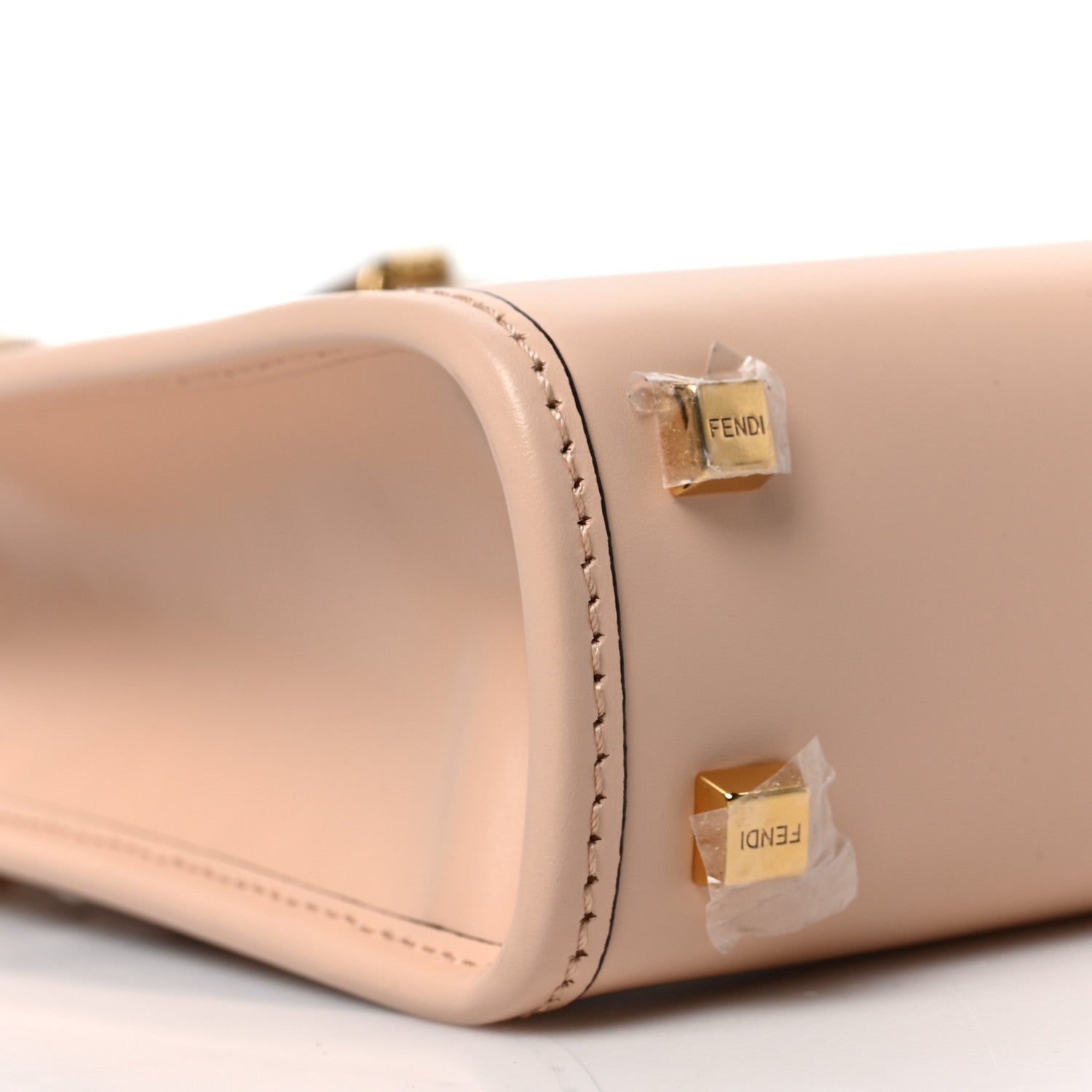 Fendi Vitello King Plexiglass Logo Embossed Mini Fendi Sunshine Shopper Tote Light Rose 8 of 9