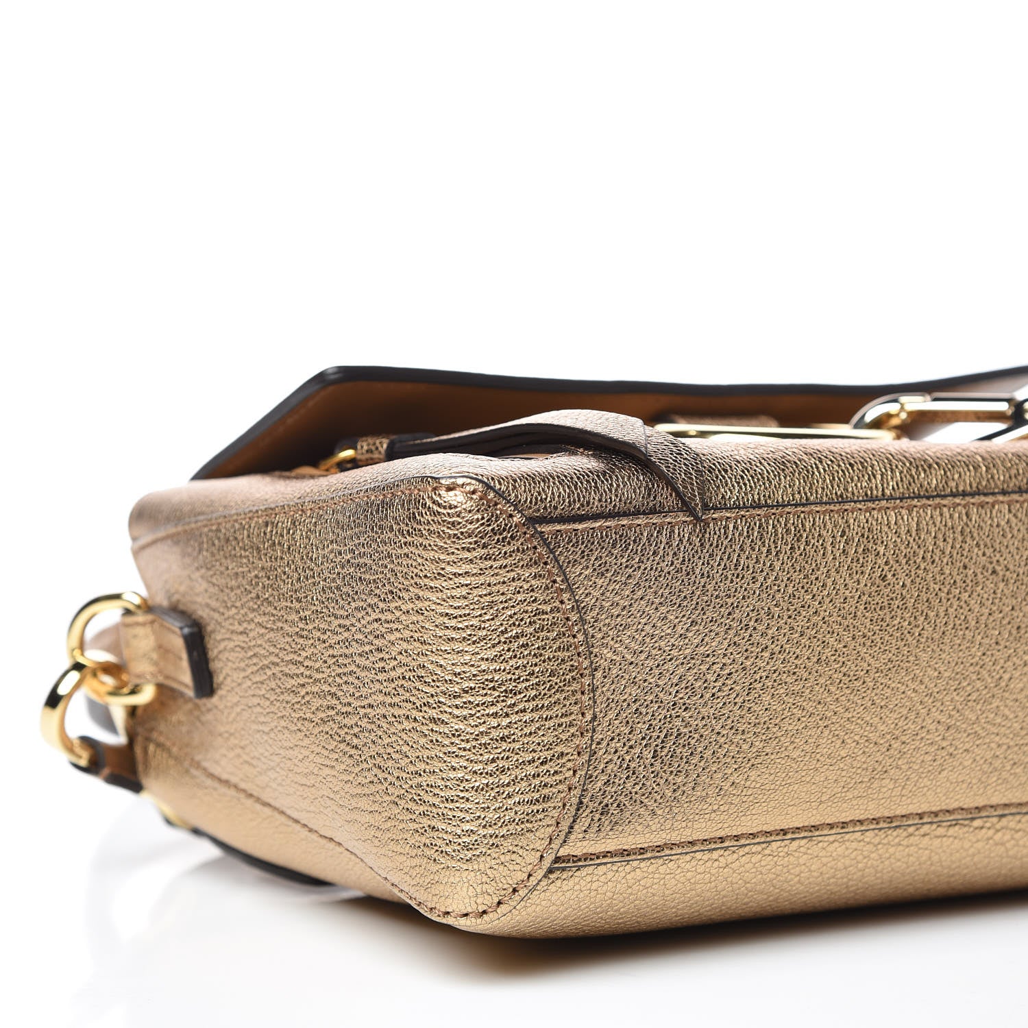 Chloe Metallic Calfskin Mini Faye Day Shoulder Bag Gold 9 of 11