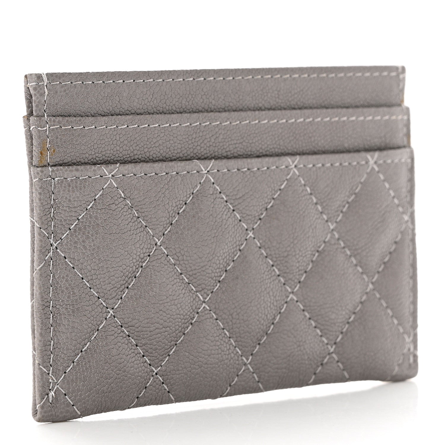 Chanel Caviar Quilted Boy Card Holder Grey 3 of 8