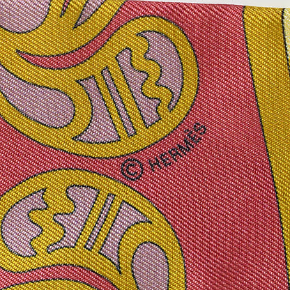 Hermes Silk Geometrie Cretoise Silk Twilly Vieux Rose Framboise Bleu 11 of 12