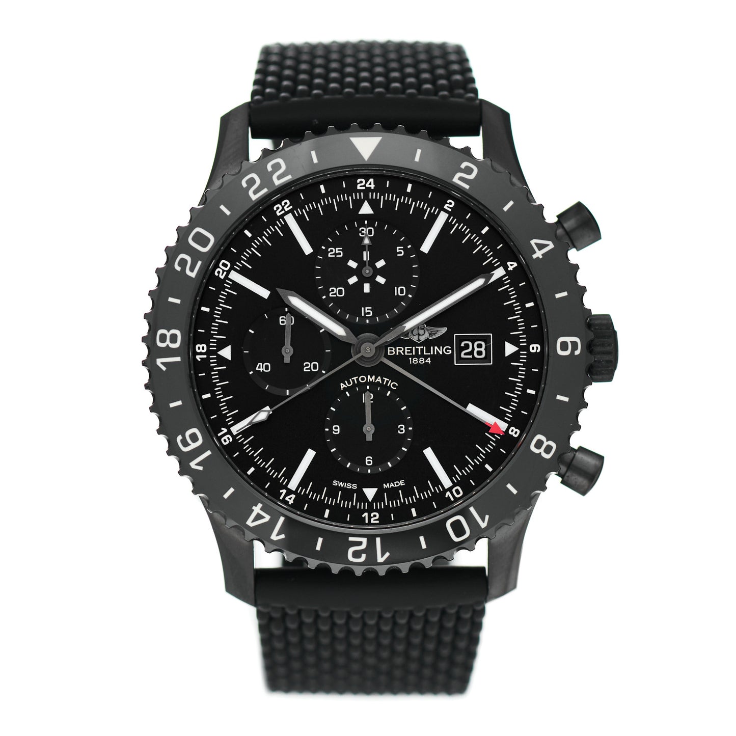 Stainless Steel Rubber 46mm Chronoliner Chronograph Automatic Watch Black M24310