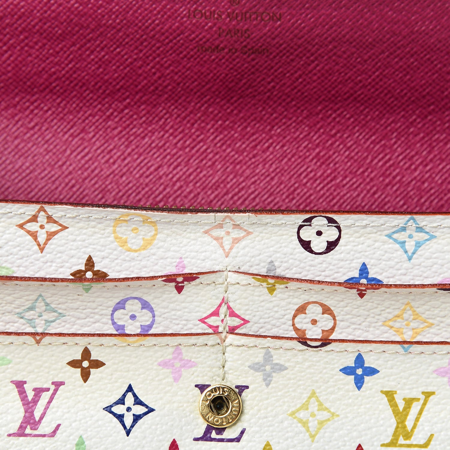 Louis Vuitton Monogram Multicolor Sarah Wallet White Eglantine 8 of 13