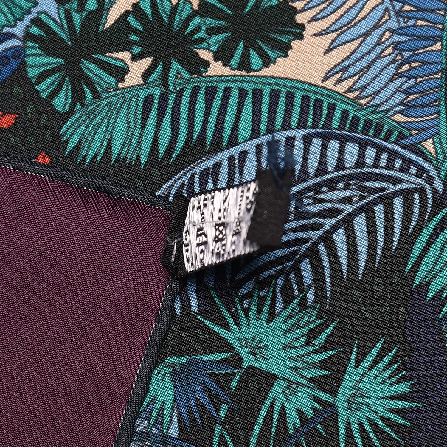 Hermes Silk Jardins D Hiver Scarf 90 Aubergine Vert Bleu 8 of 8