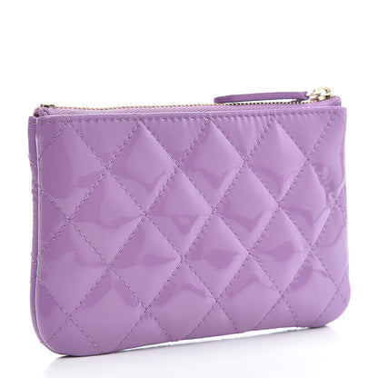 Chanel Patent Quilted Small Cosmetic Case Purple 3 of 8