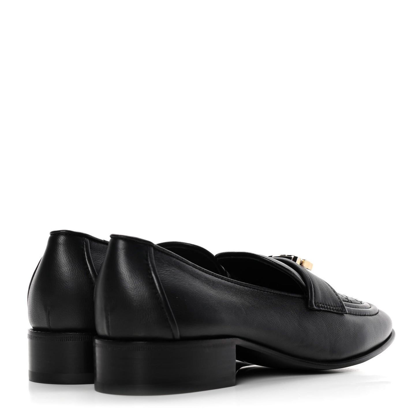 Lambskin Quilted Womens CC Loafers 39 Black