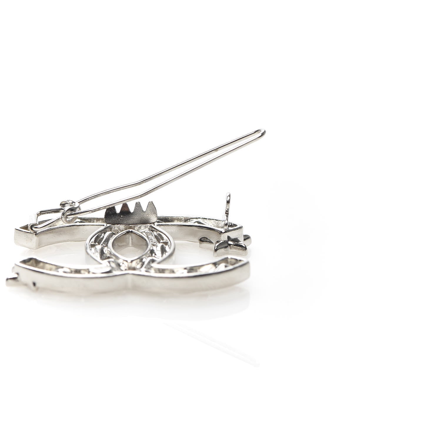 Chanel Crystal Starfall CC Hair Clip Silver 4 of 4