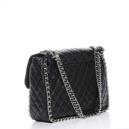 Chanel Washed Lambskin Quilted Maxi Chain Around Flap Black 3 of 8