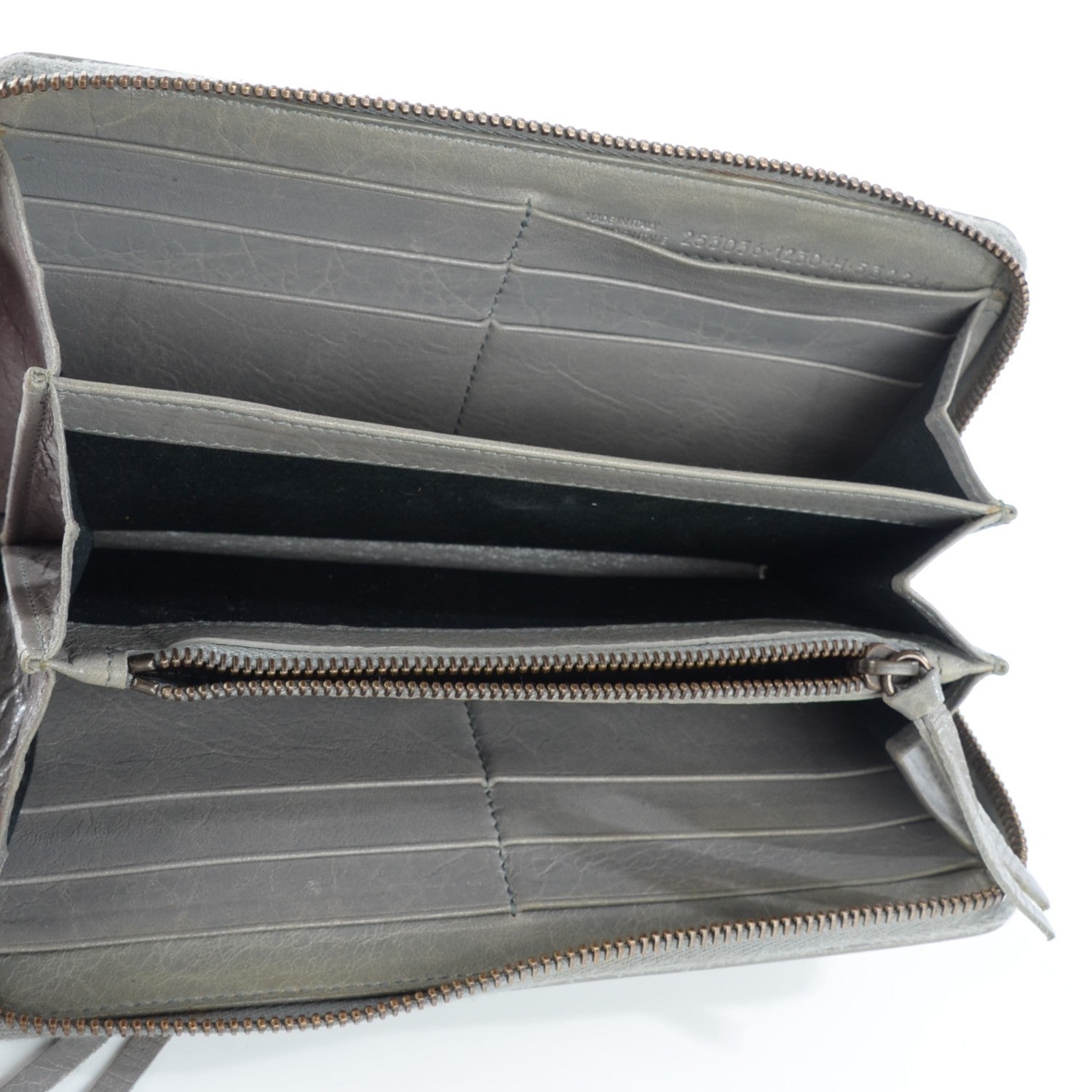 Balenciaga Agneau Classic Hardware Continental Zip Around Wallet Gris Pyrite 10 of 13