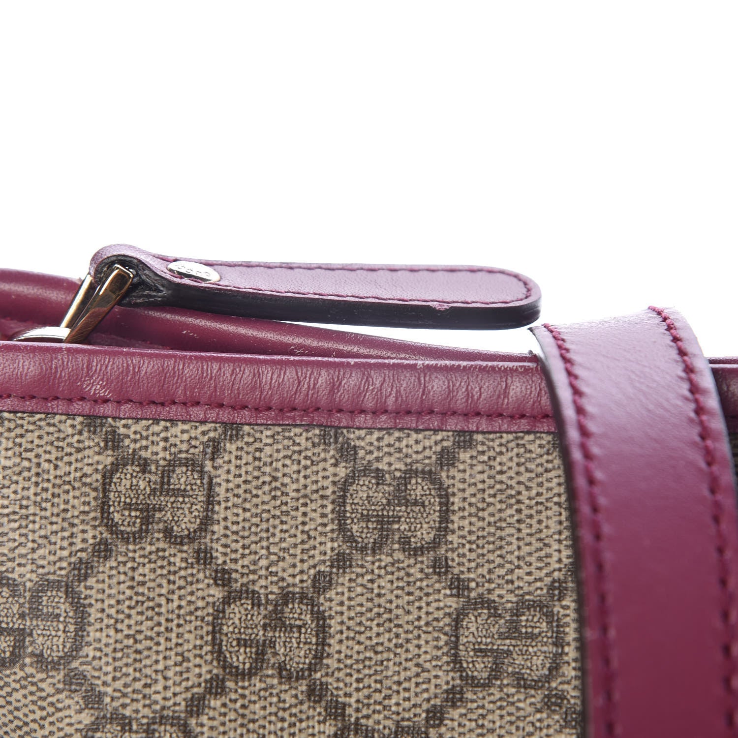 Gucci GG Supreme Monogram Medium Zippered Tote Beige New Rosette 8 of 15