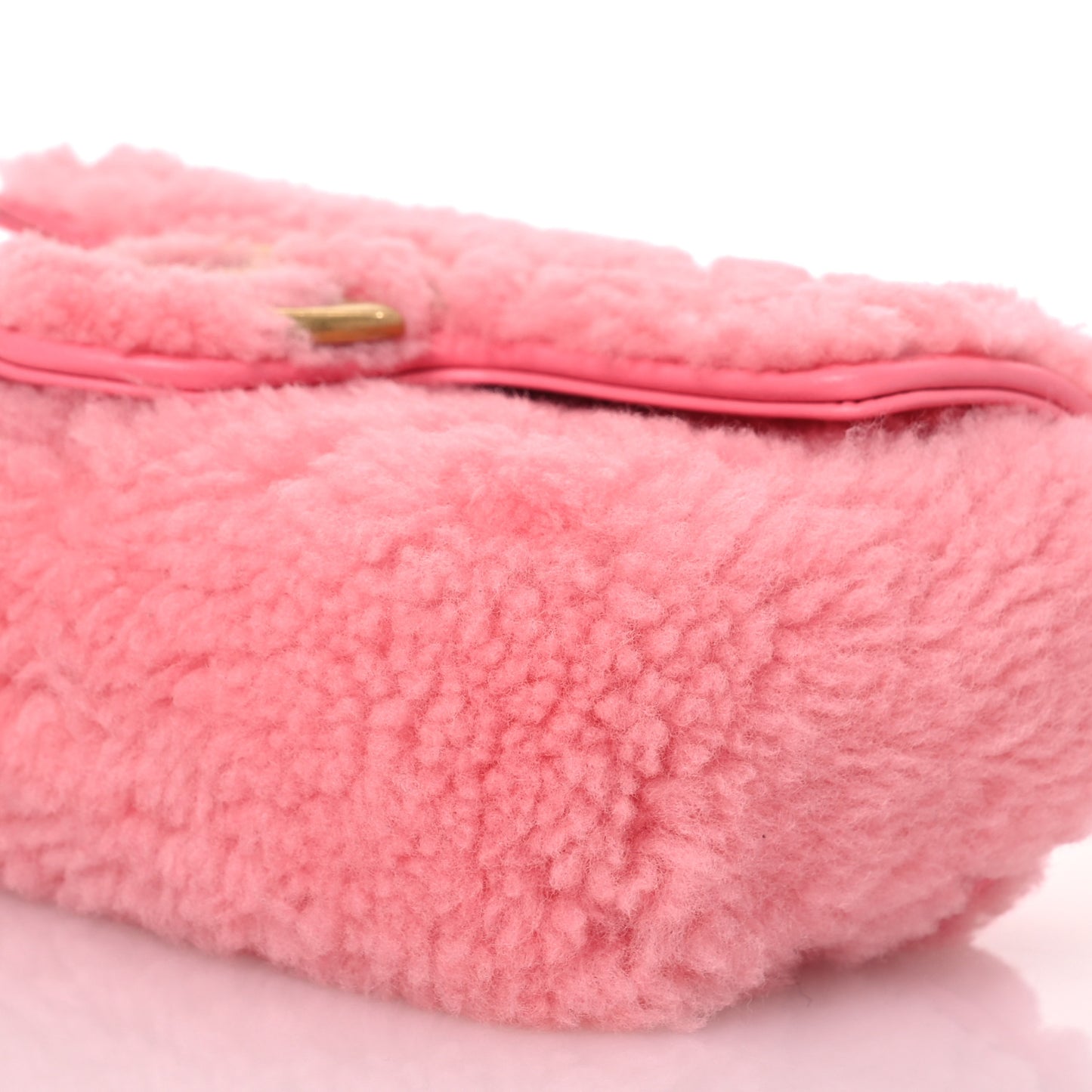 Shearling Matelasse Super Mini GG Marmont Shoulder Bag Lotus Pink