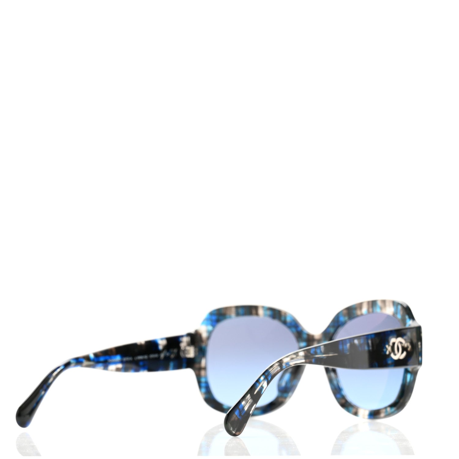 Chanel Acetate Tweed CC Sunglasses 5373 Blue Multicolor 4 of 8