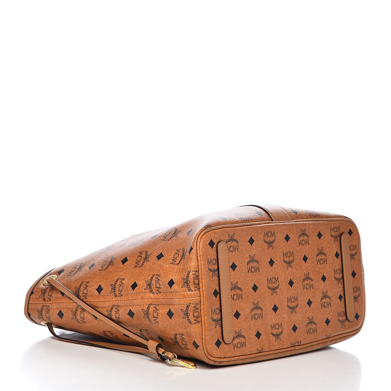 MCM Visetos Medium Liz Reversible Shopper Tote Cognac 7 of 18