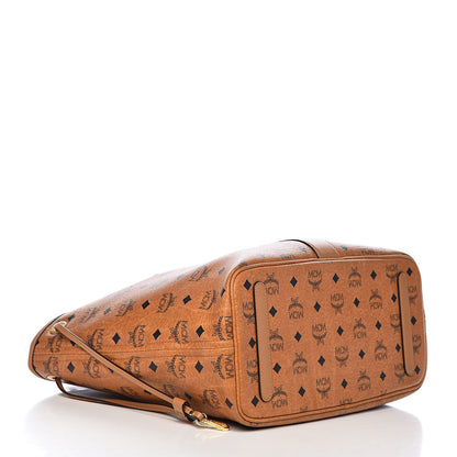 MCM Visetos Medium Liz Reversible Shopper Tote Cognac 7 of 18