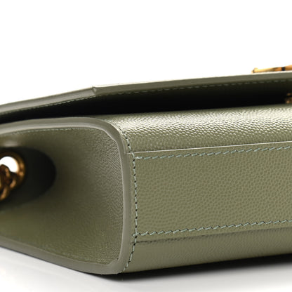 Saint Laurent Grain De Poudre Small Monogram Kate Satchel Light Sage 7 of 9
