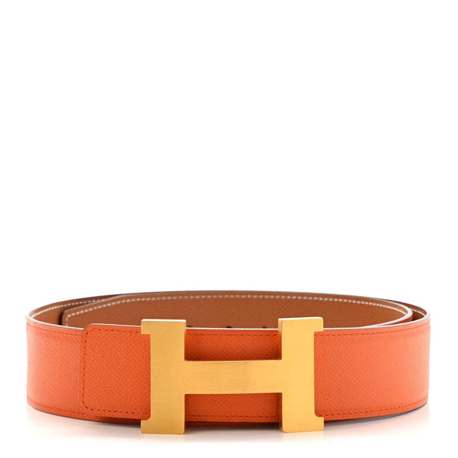 Hermes Epsom 42mm Constance 2 H Belt 85 Gold Orange 1 of 9