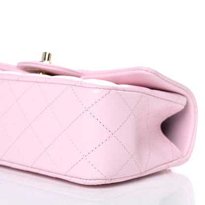 Chanel Lambskin Quilted Mini Top Handle Rectangular Flap Light Pink 9 of 9