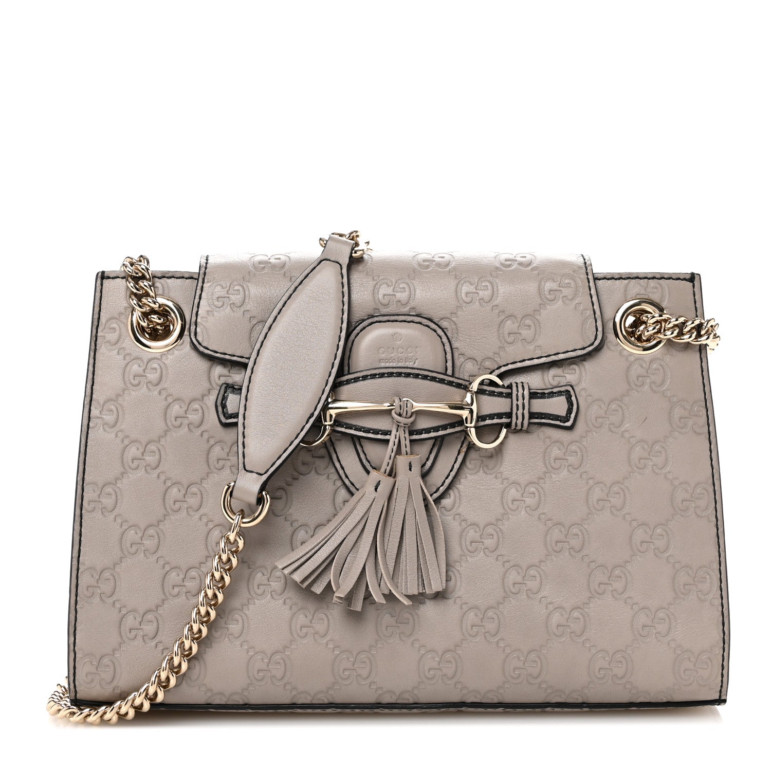 Gucci Guccissima Small Emily Chain Shoulder Bag Storm Grey 1 of 10