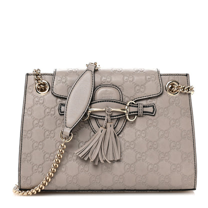 Gucci Guccissima Small Emily Chain Shoulder Bag Storm Grey 1 of 10