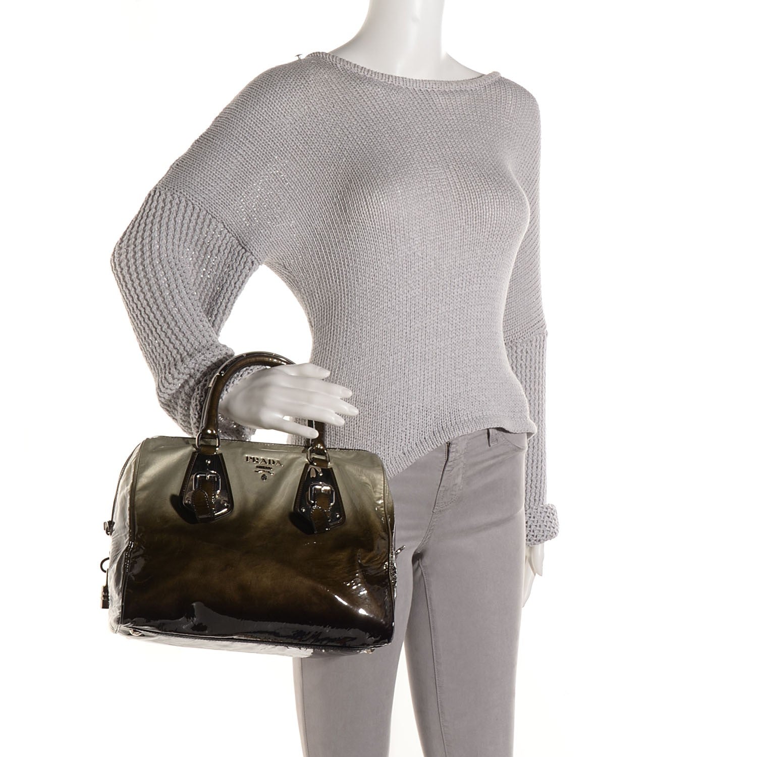 Prada Vernice Sfumata Bowler Brown 2 of 12