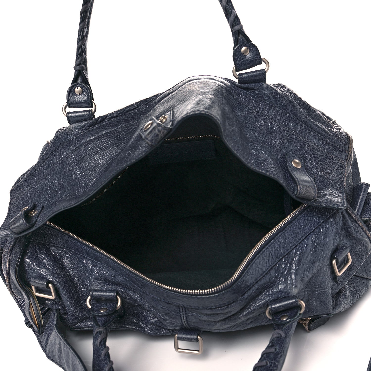 Balenciaga Agneau Classic Hardware Small Squash Duffel Bag Bleu Nuit 5 of 17