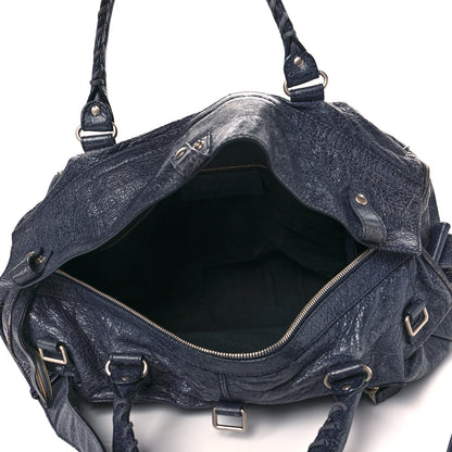 Balenciaga Agneau Classic Hardware Small Squash Duffel Bag Bleu Nuit 5 of 17