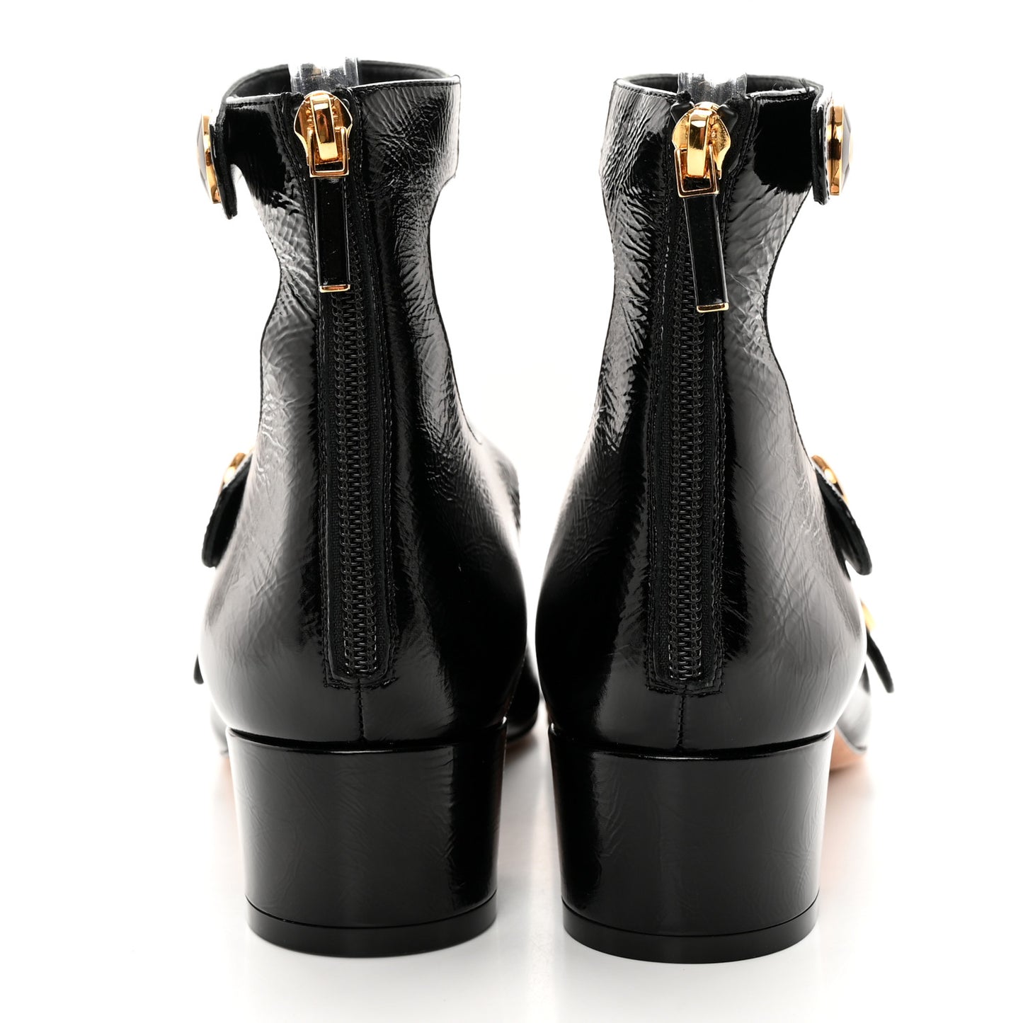 Crinkled Calfskin D-Doll 55mm Ankle Strap Pumps 37.5 Black
