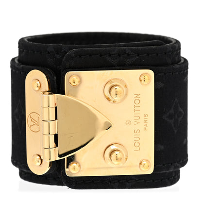 Louis Vuitton Satin Monogram Serrure Cuff Black 1 of 6