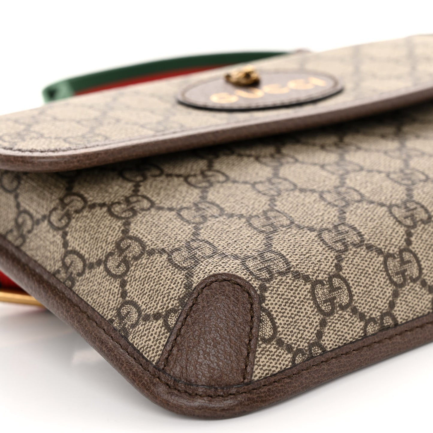 GG Supreme Monogram Neo Vintage Web Belt Bag Brown