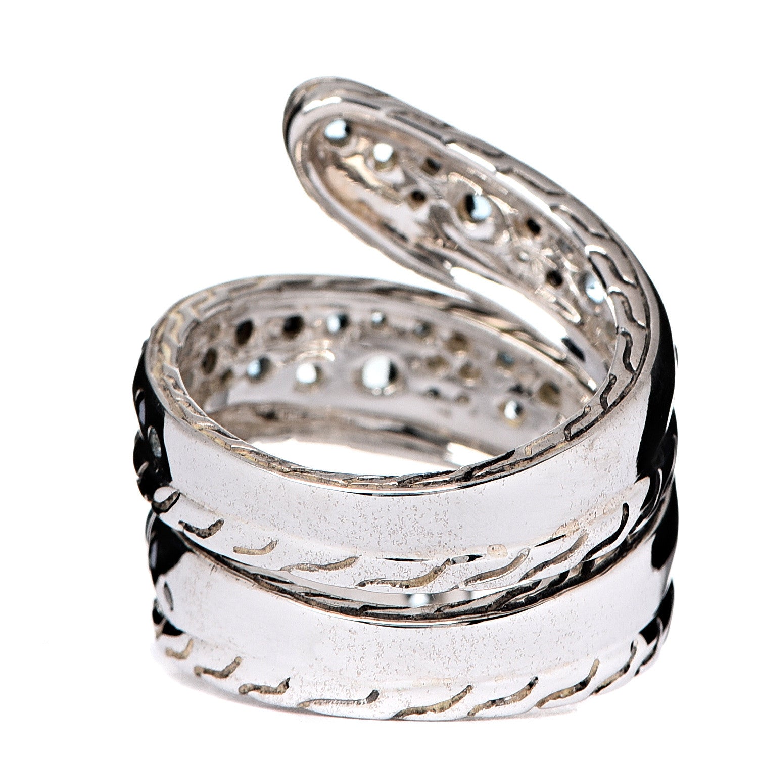 John Hardy Sterling Silver Blue Topaz Classic Chain Ring 55 7 3 of 6