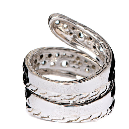 John Hardy Sterling Silver Blue Topaz Classic Chain Ring 55 7 3 of 6