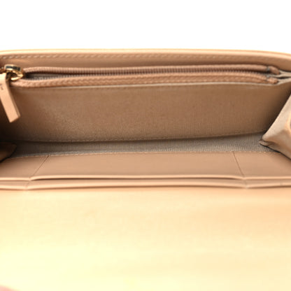 Chanel Shiny Goatskin Quilted Chanel 19 Flap Wallet Beige 5 of 8