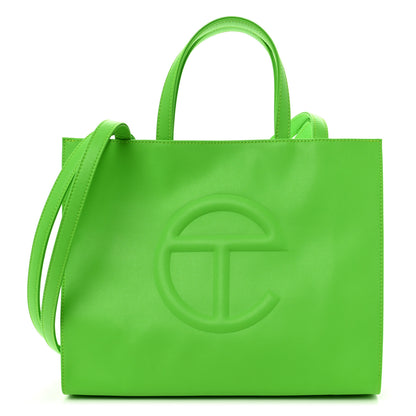 Telfar Vegan Leather Medium Shopping Bag Highlighter Green 1 of 10
