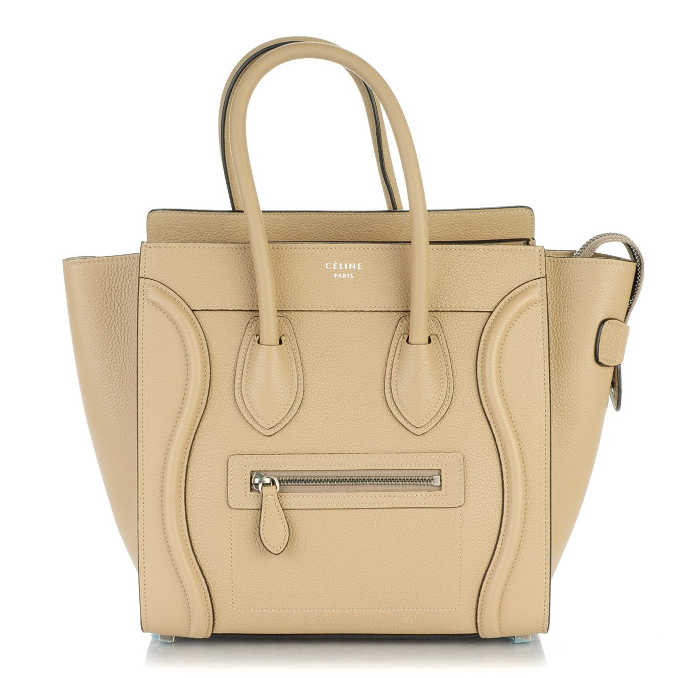 Celine Drummed Calfskin Micro Luggage Dune 1 of 8