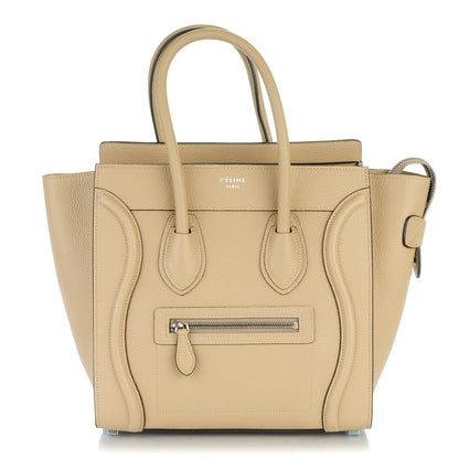 Celine Drummed Calfskin Micro Luggage Dune 1 of 8