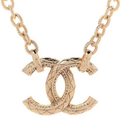 Chanel Metal Quilted CC Necklace Gold 4 of 6
