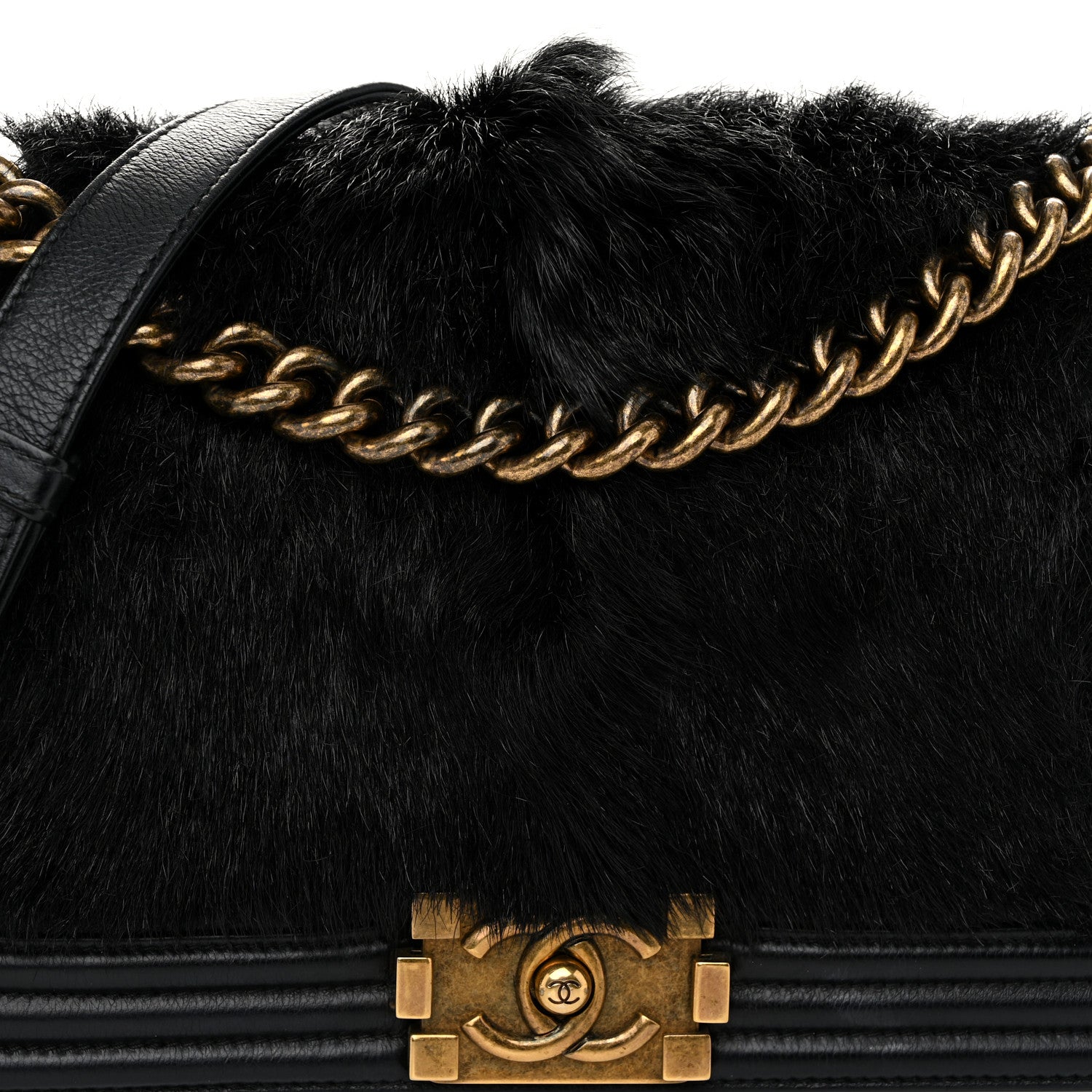 Chanel Goat Hair Medium Celtic Boy Flap Black 8 of 10