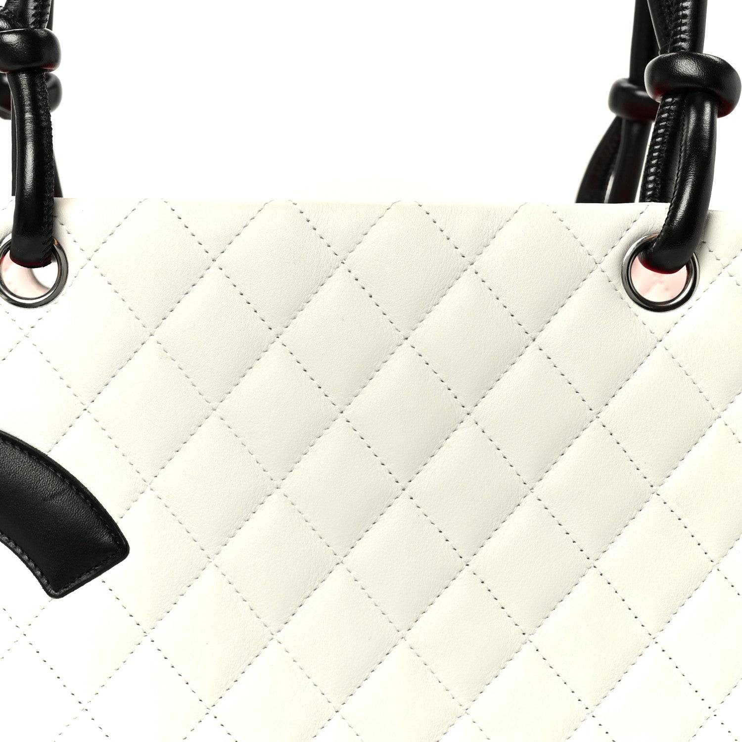Chanel Calfskin Quilted Large Cambon Tote White Black 8 of 10