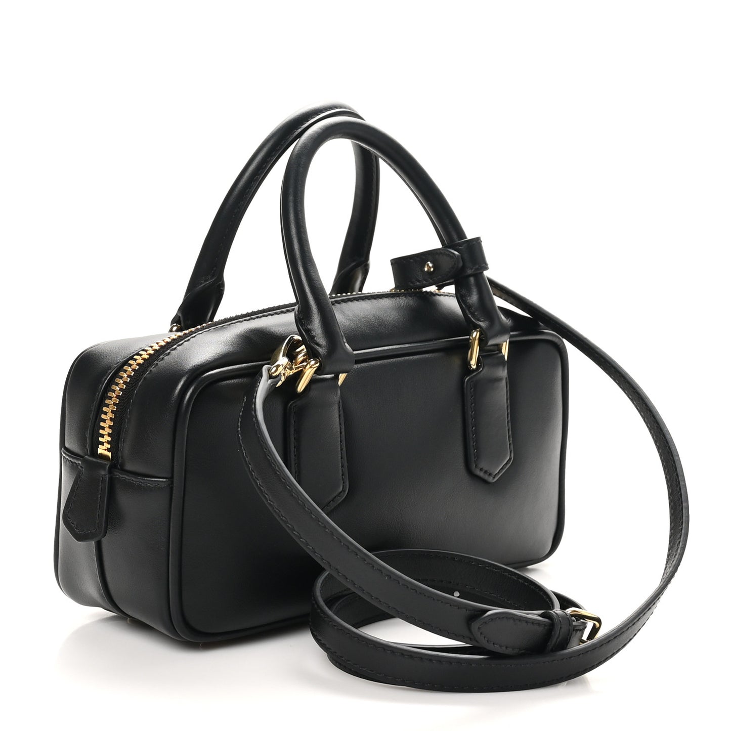 Calfskin Regular Arcadie Top Handle Bag Black