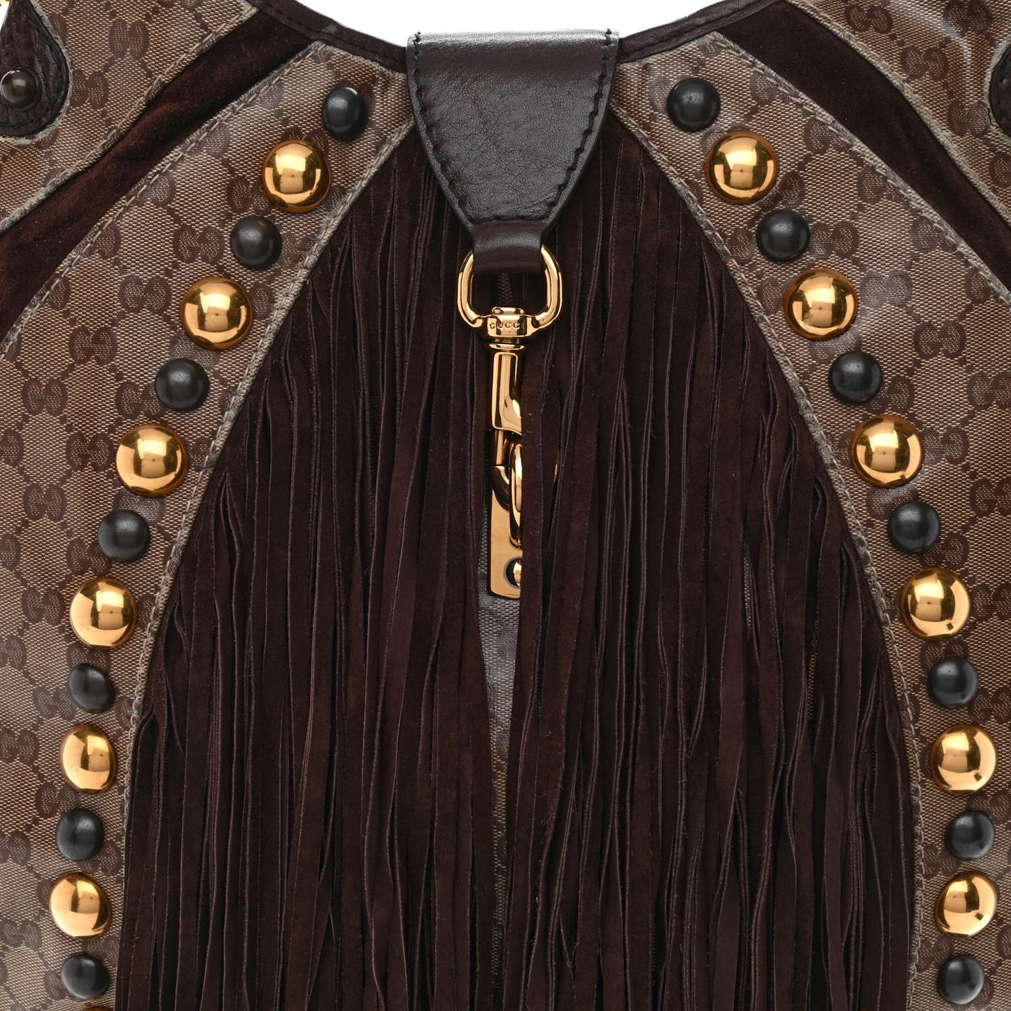Crystal Monogram Fringe Babouska Hobo