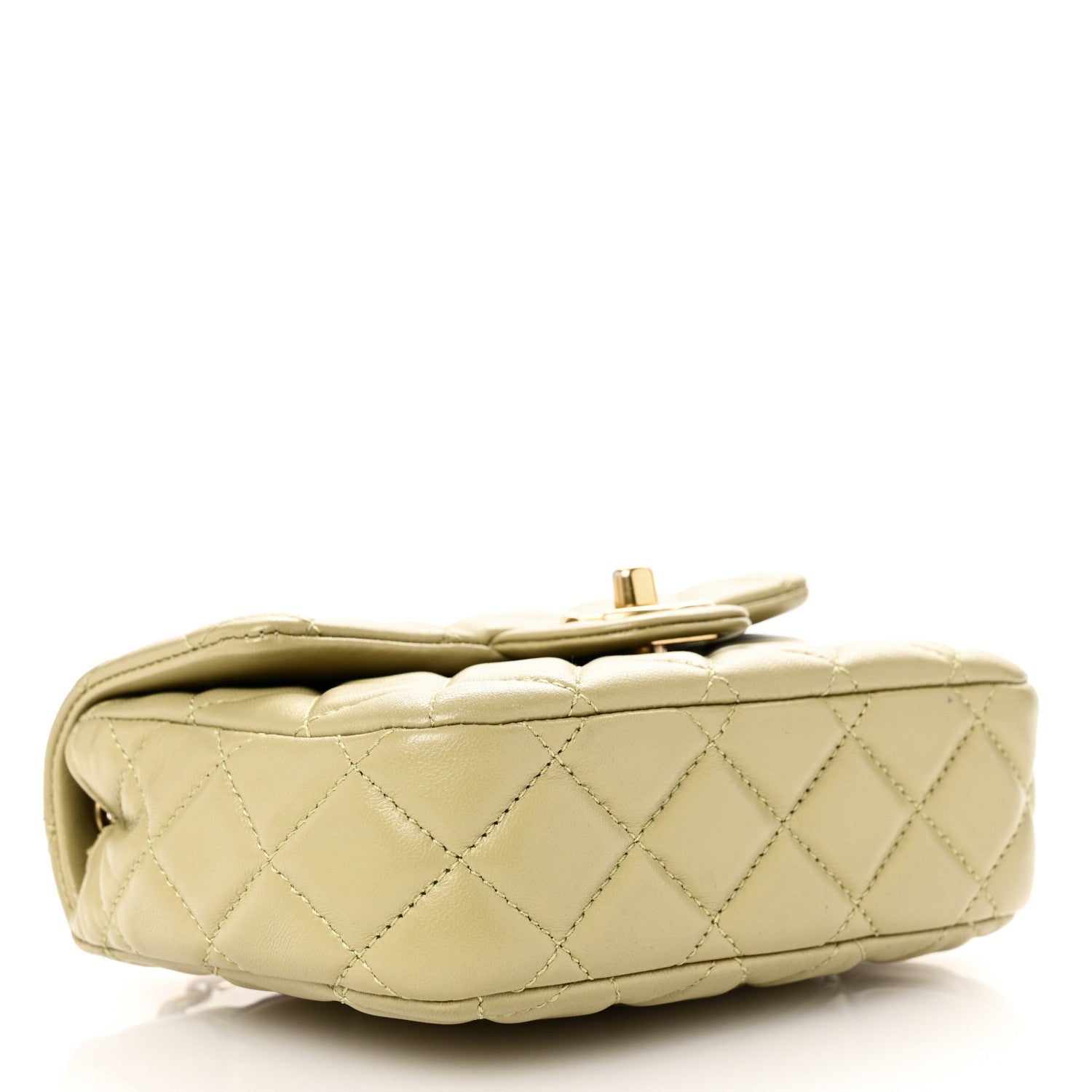 Chanel Lambskin Enamel Quilted Mini Coco Hearts Square Flap Light Green 4 of 9