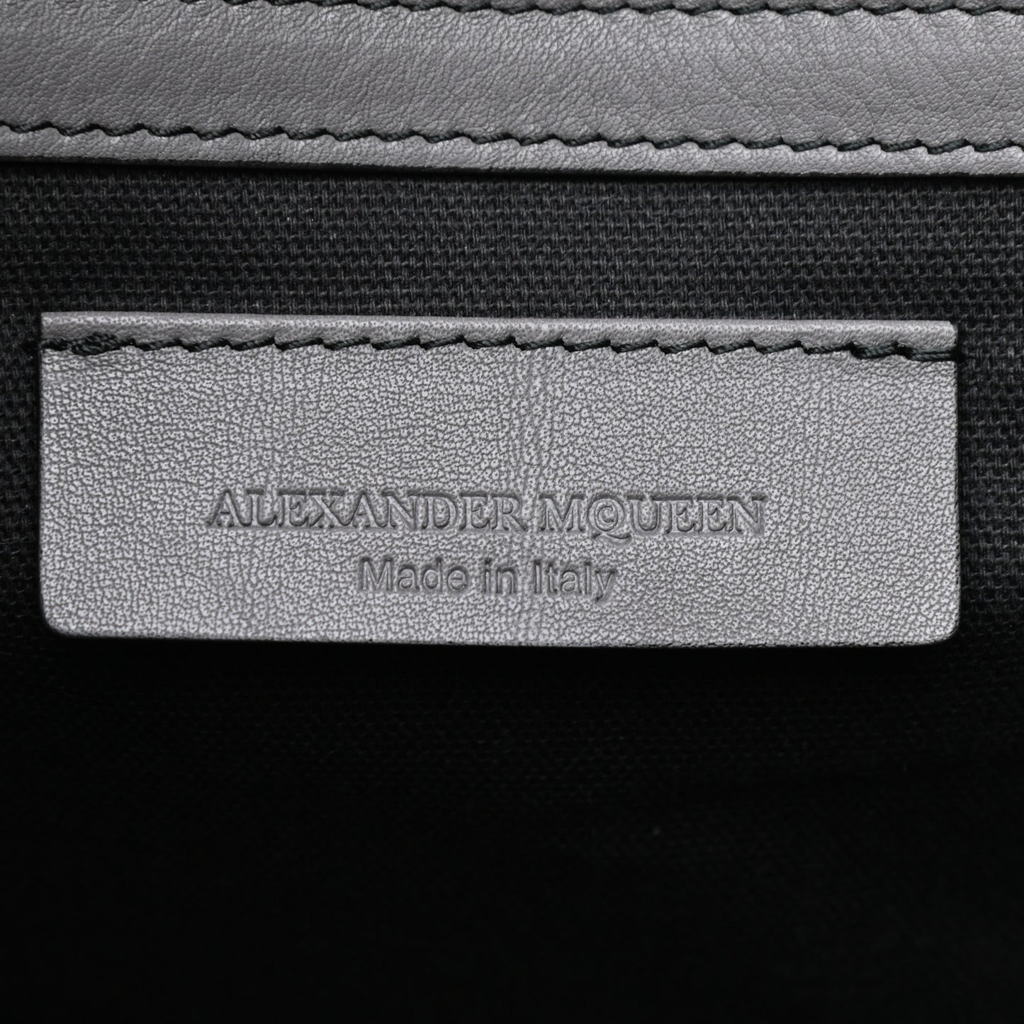 Calfskin Perforated Skull Tote Grey