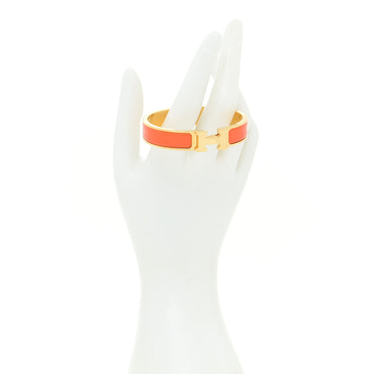 Hermes Enamel Narrow Clic Clac H Bracelet PM Orange 2 of 7